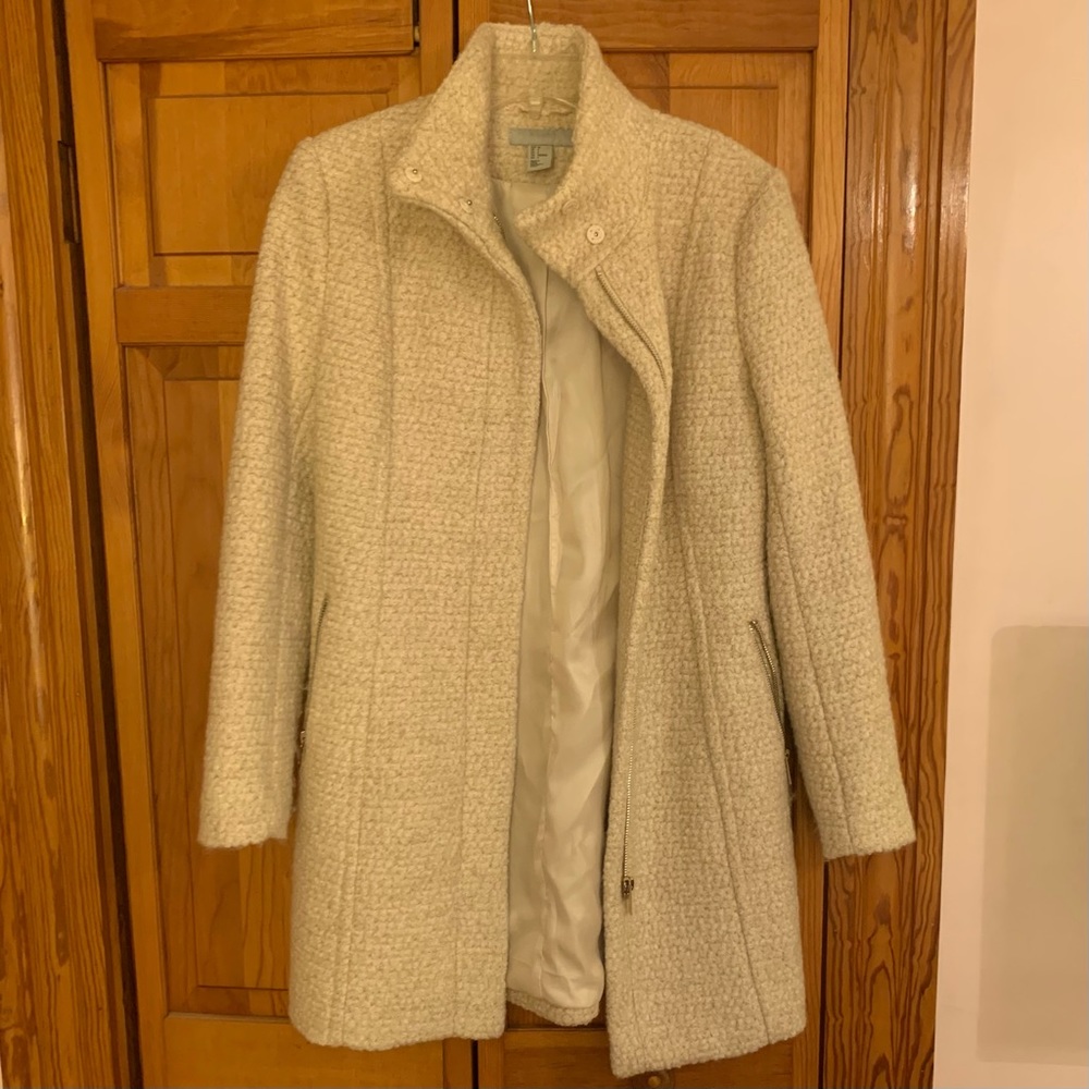 ✨H&M wool boucle oatmeal coat✨ excellent condition